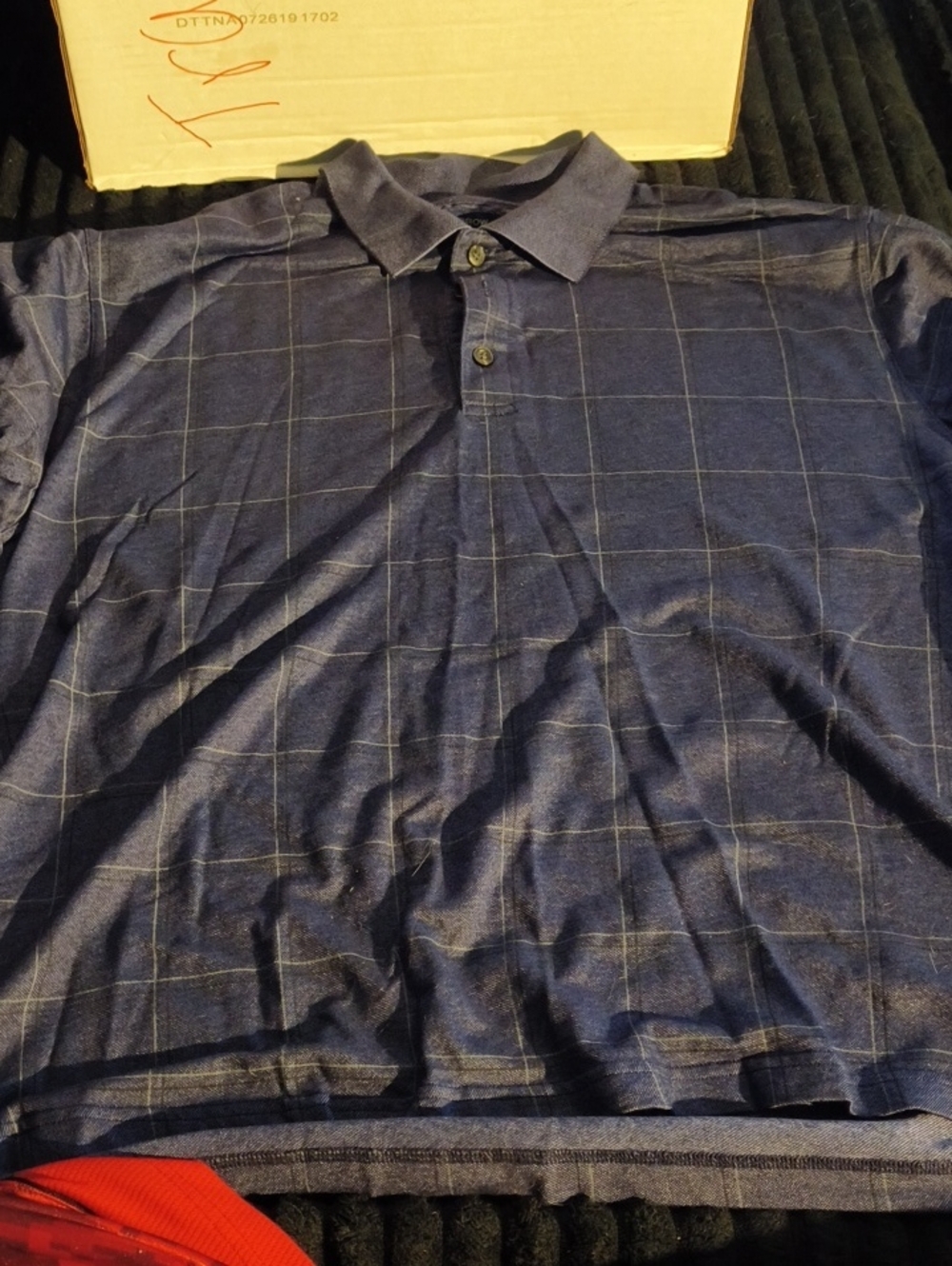 Arrow Navy Windowpane Polo Shirt